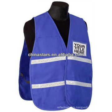 Blue reflective safety vests with pockets